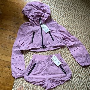 NWT Zara Cropped Windbreaker & Shorts Set